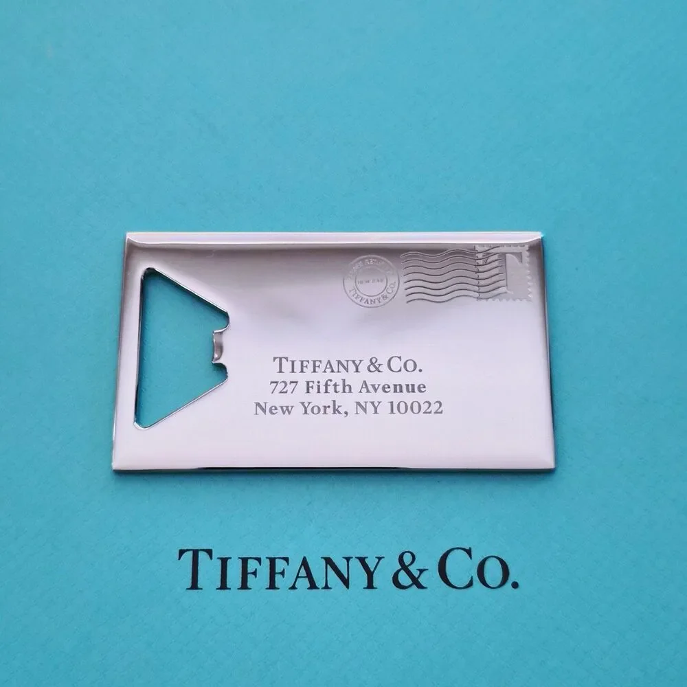 RARE Tiffany & Co. 727 Fifth Avenue New York Envelope Steel Bottle Opener Spain